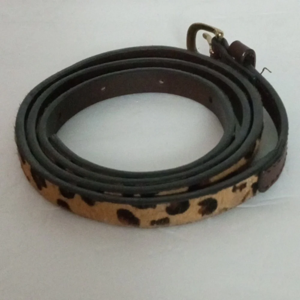 1937 Leather Animal Hair Belt M/L Brown Preowned